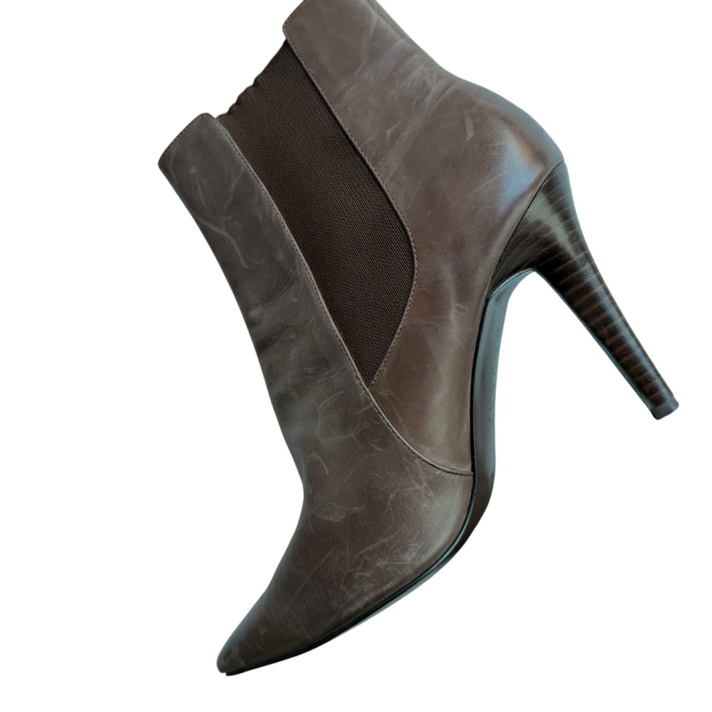 Lauren Ralph Lauren Chic Faded Brown Genuine Leather Ankle Boots 7 - Picture 6 of 11